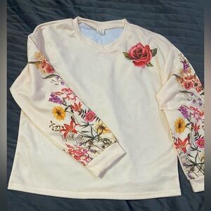 Girls printed floral sweatshirt blouse size 8-10